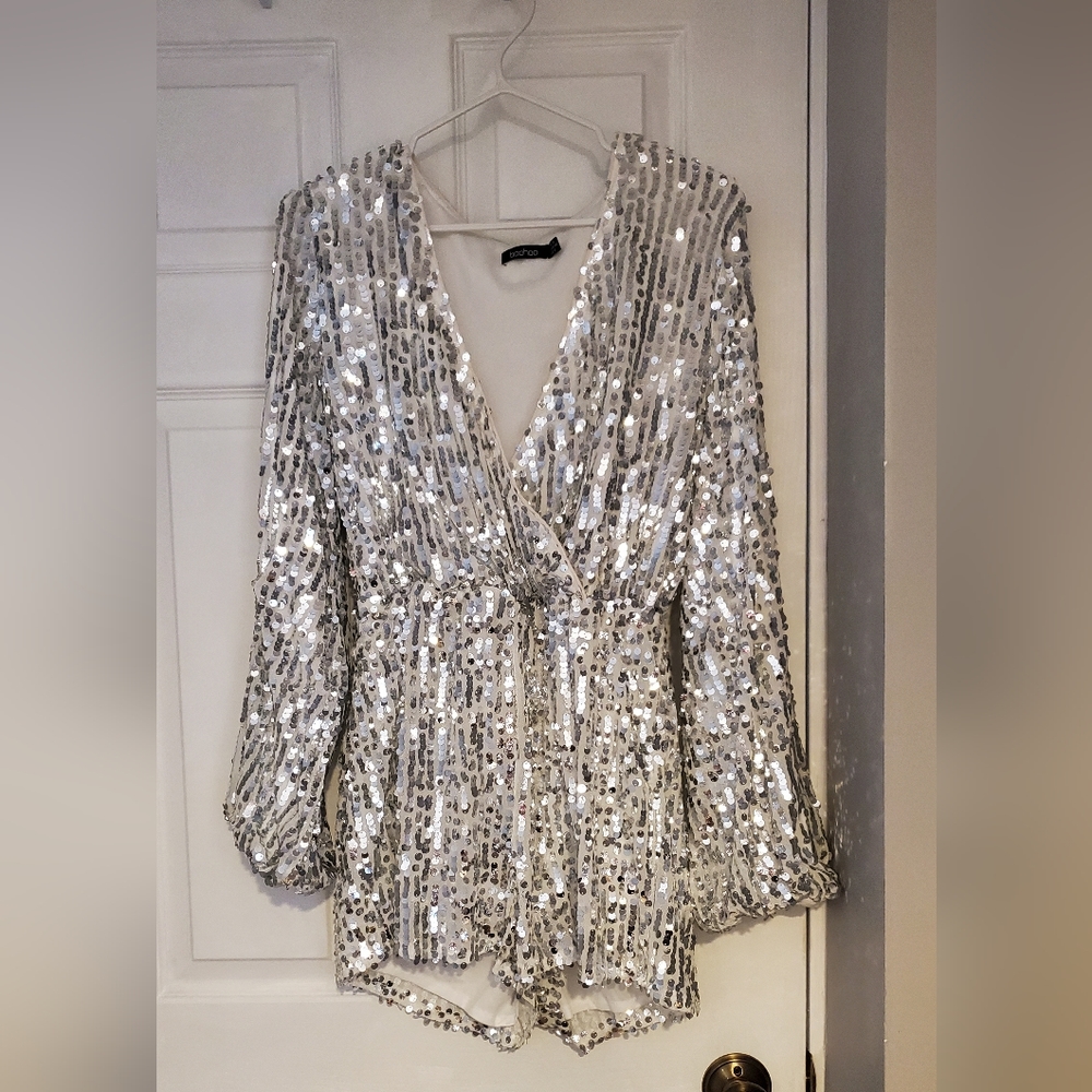 Silver Sequin Romper